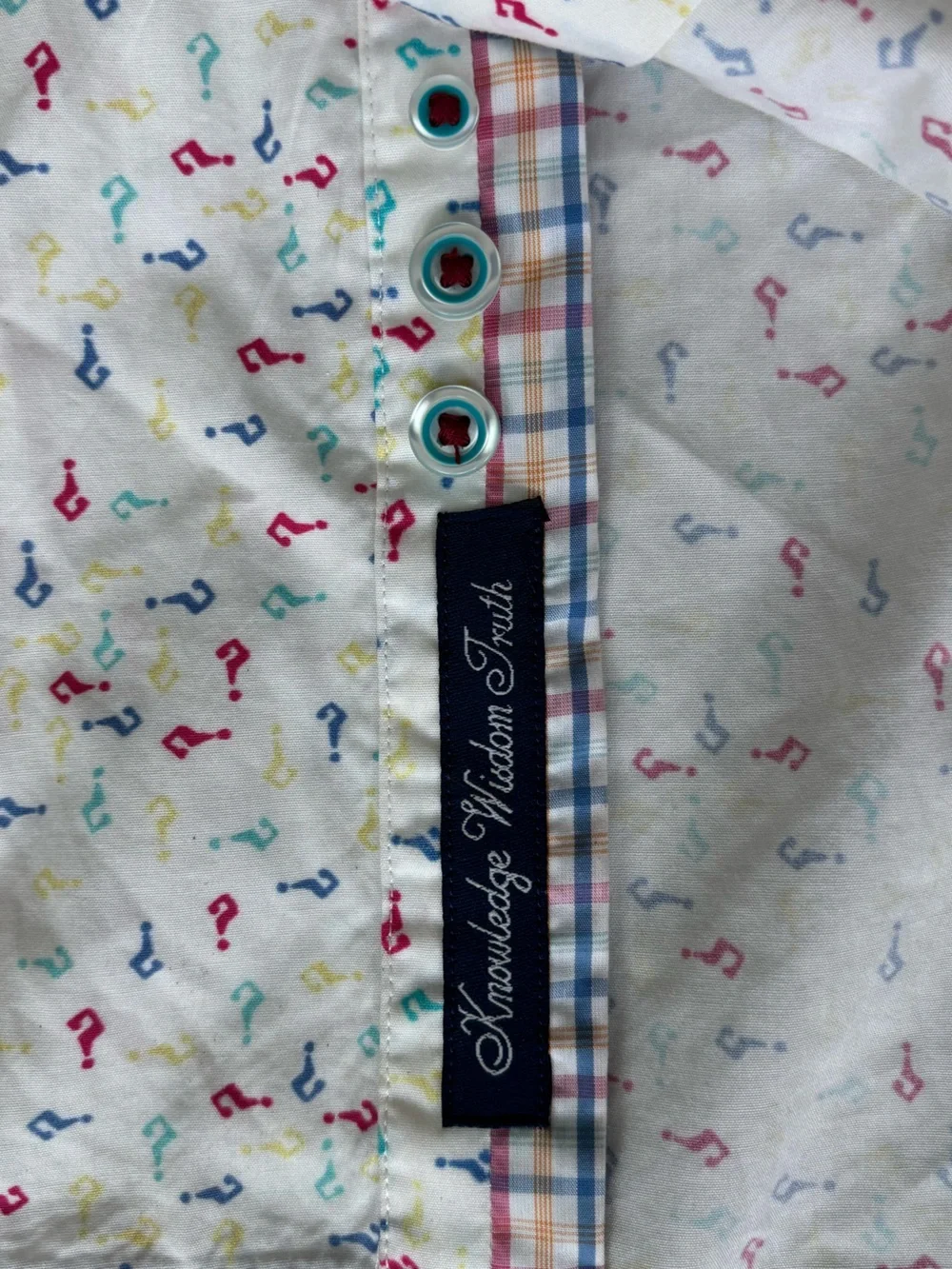ROBERT GRAHAM X Question Marks Shirt Men's 2XL White with Multicolor Symbols - Picture 5 of 9